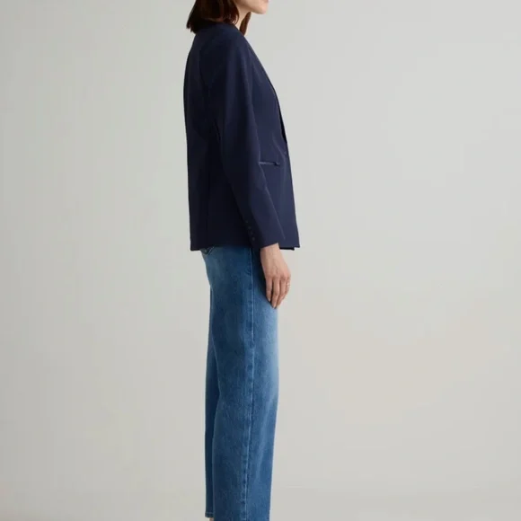 NWT Quince Navy Scuba Single Breasted Convertible Blazer - Picture 5 of 7